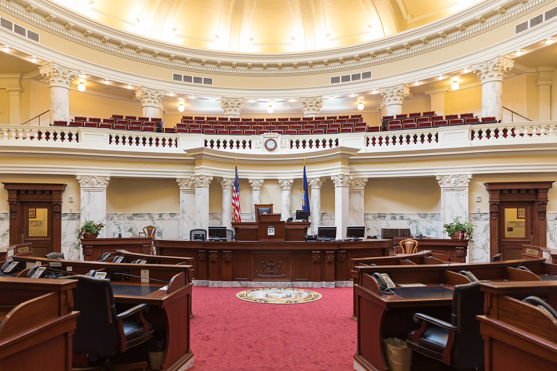 Idaho State Capitol, Chamber of the Senate, illustrating What Is the Basque Block in Boise, and What Is On It