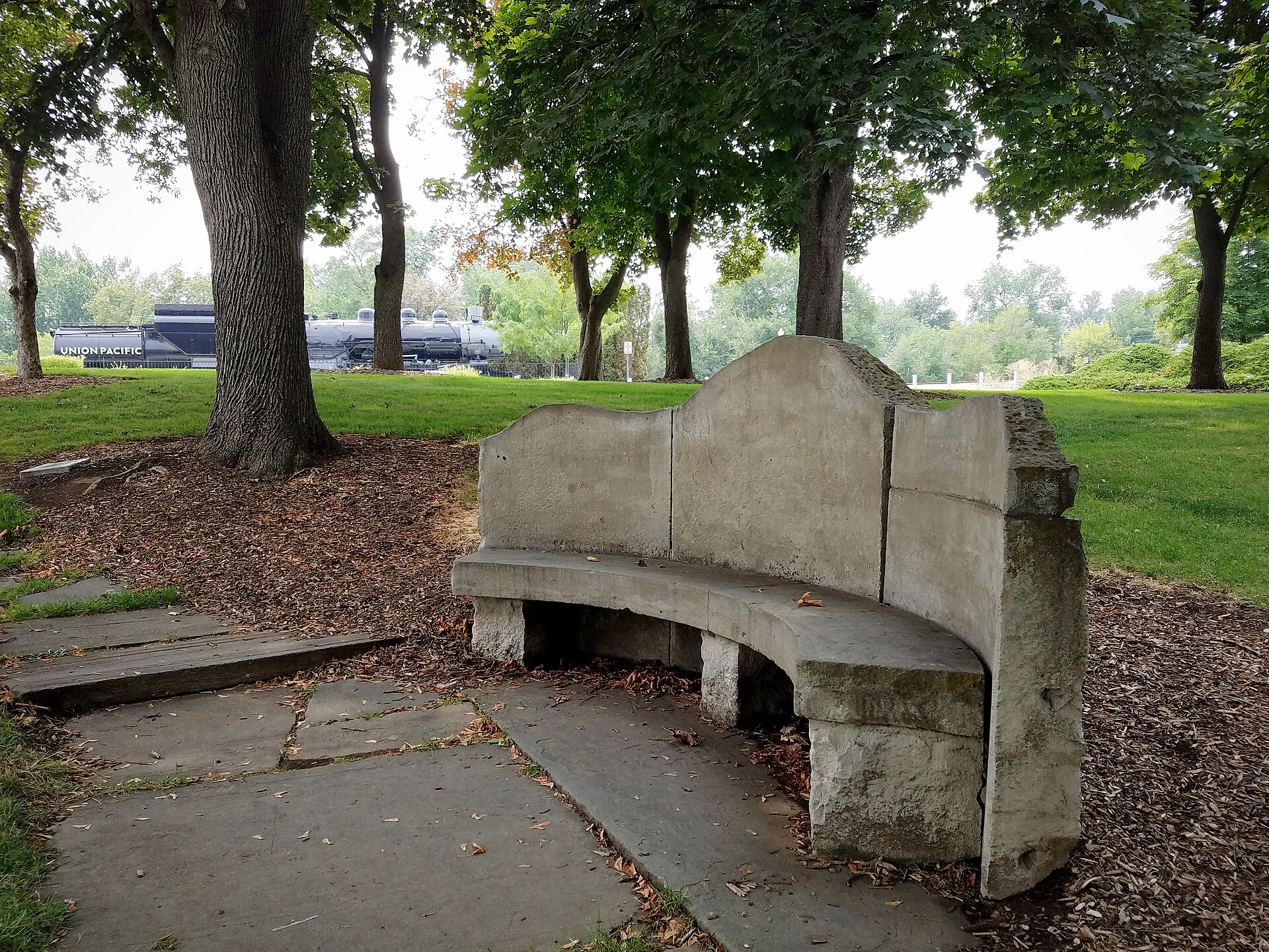 Bench at Boise Depot, illustrating What Is the Boise Depot, and Why Does It Look Like That