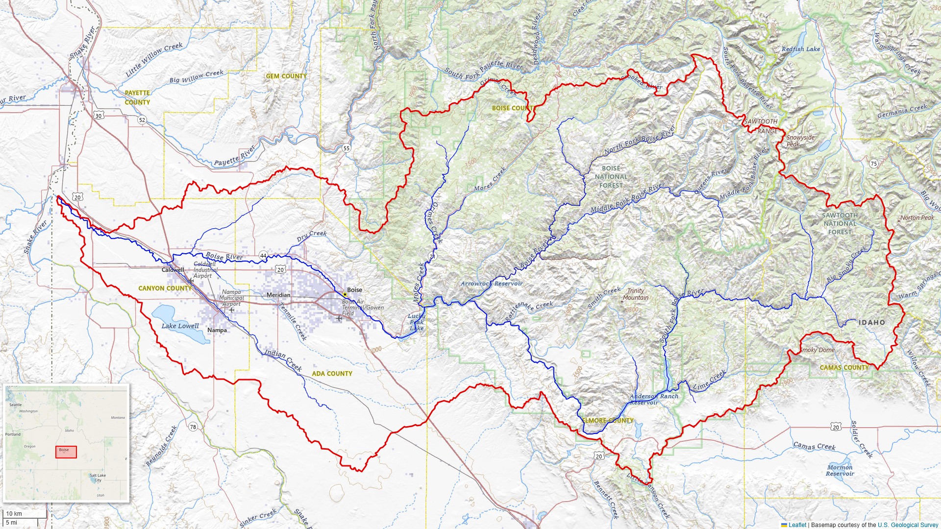 Boise River watershed, illustrating What Is the Boise WaterShed, and What Does It Explain