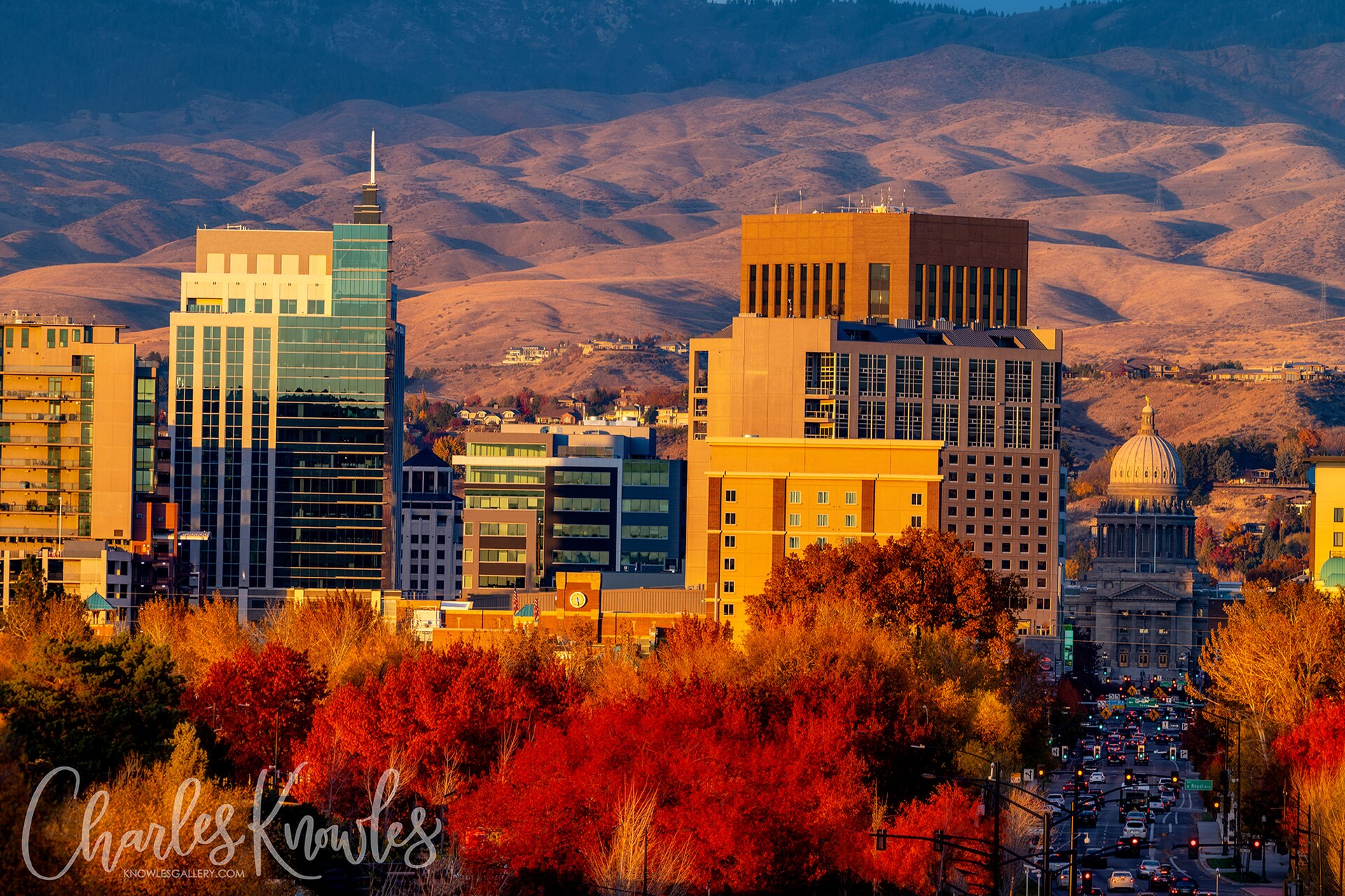 Close up of the Boise Skyline in fall evening part of the day Flickr Knowles Gallery, illustrating What Is the Boise WaterShed, and What Does It Explain