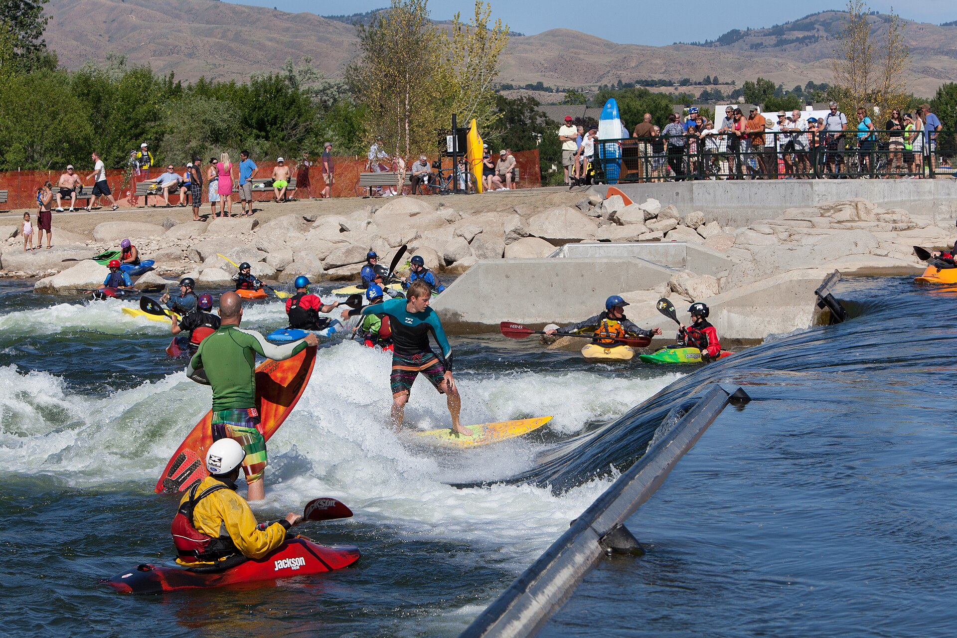 Opening day at Boise Whitewater Park, illustrating What Is the Boise Whitewater Park? A Straight Answer