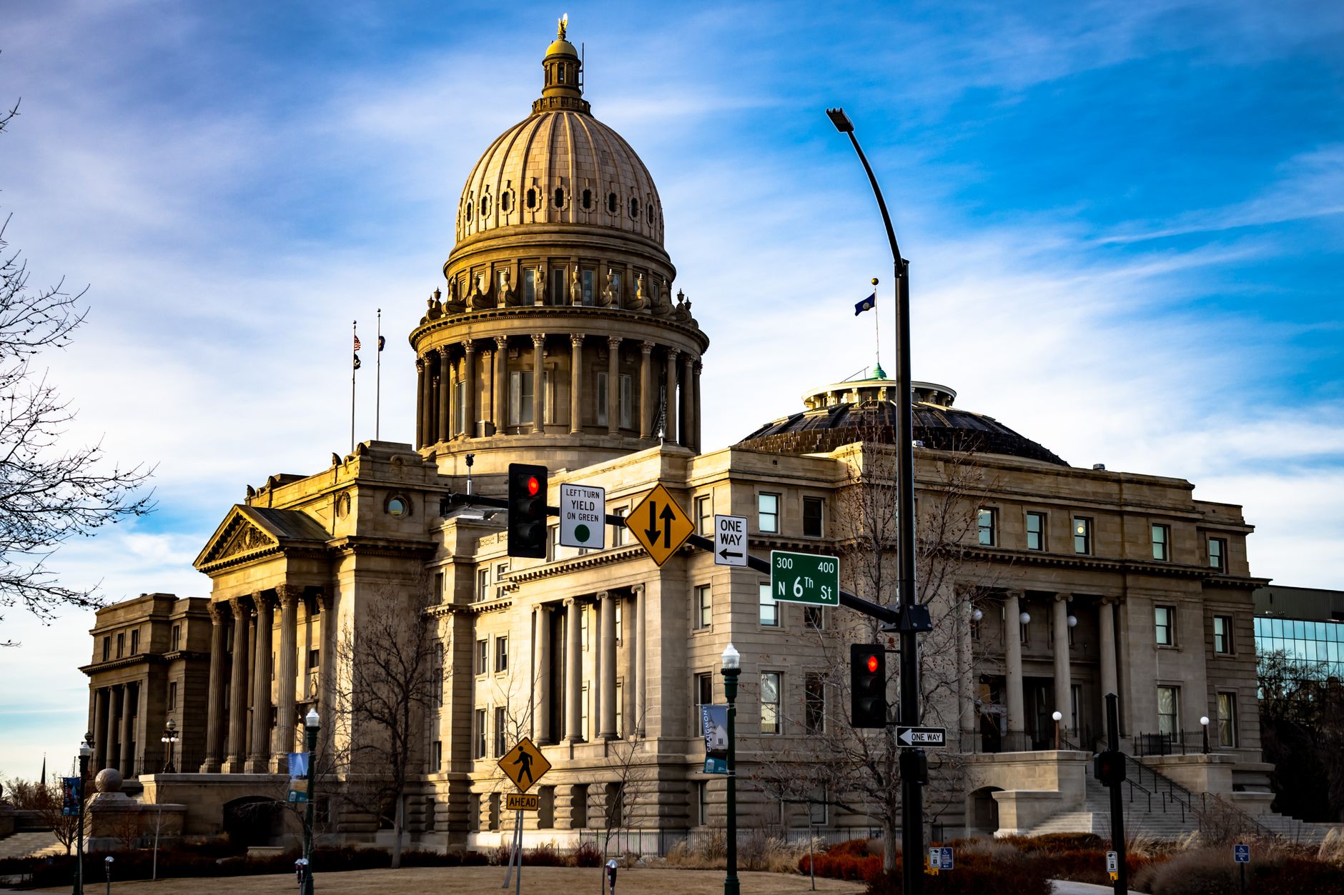 The Idaho State Capitol building in Boise captured during the day with clear skies, illustrating What Is Idaho Wine, and Where Is the Sunnyslope