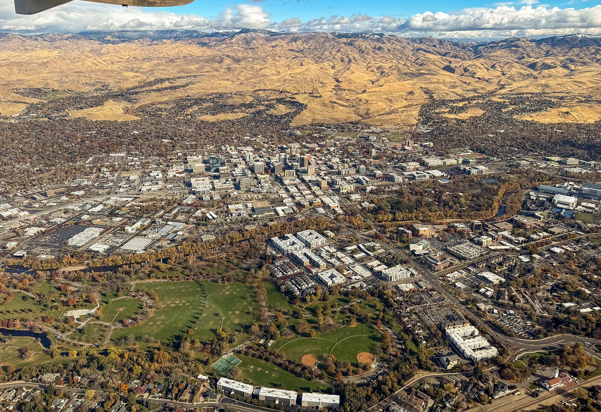 Boise Idaho aerial view, illustrating Is Boise Expensive to Visit? A Straight Cost Answer
