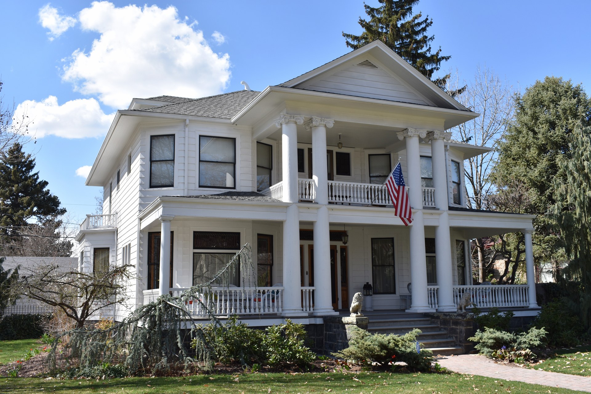 A columned early-20th-century house in Boise's North End