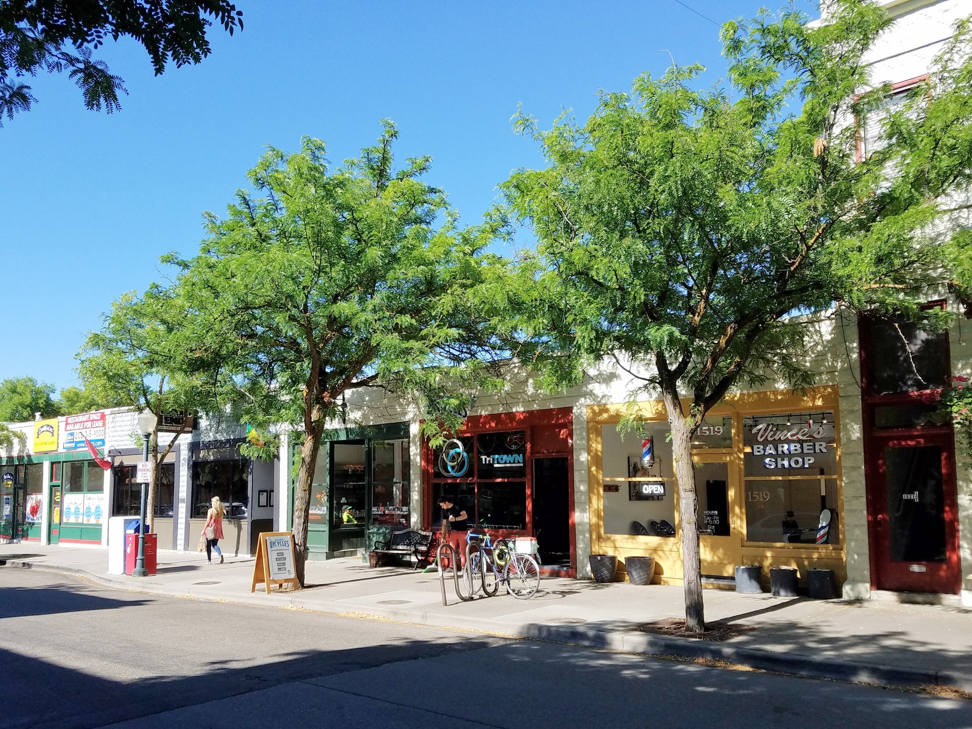 Storefronts on North 13th Street in Boise's Hyde Park