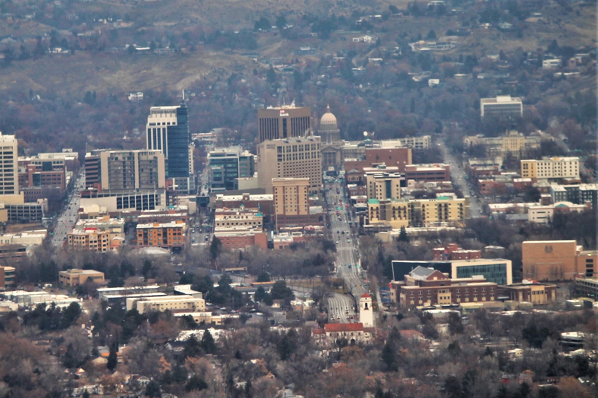Aerial View of Downtown Boise, illustrating What Is Jaialdi, and How Often Does It Happen in Boise