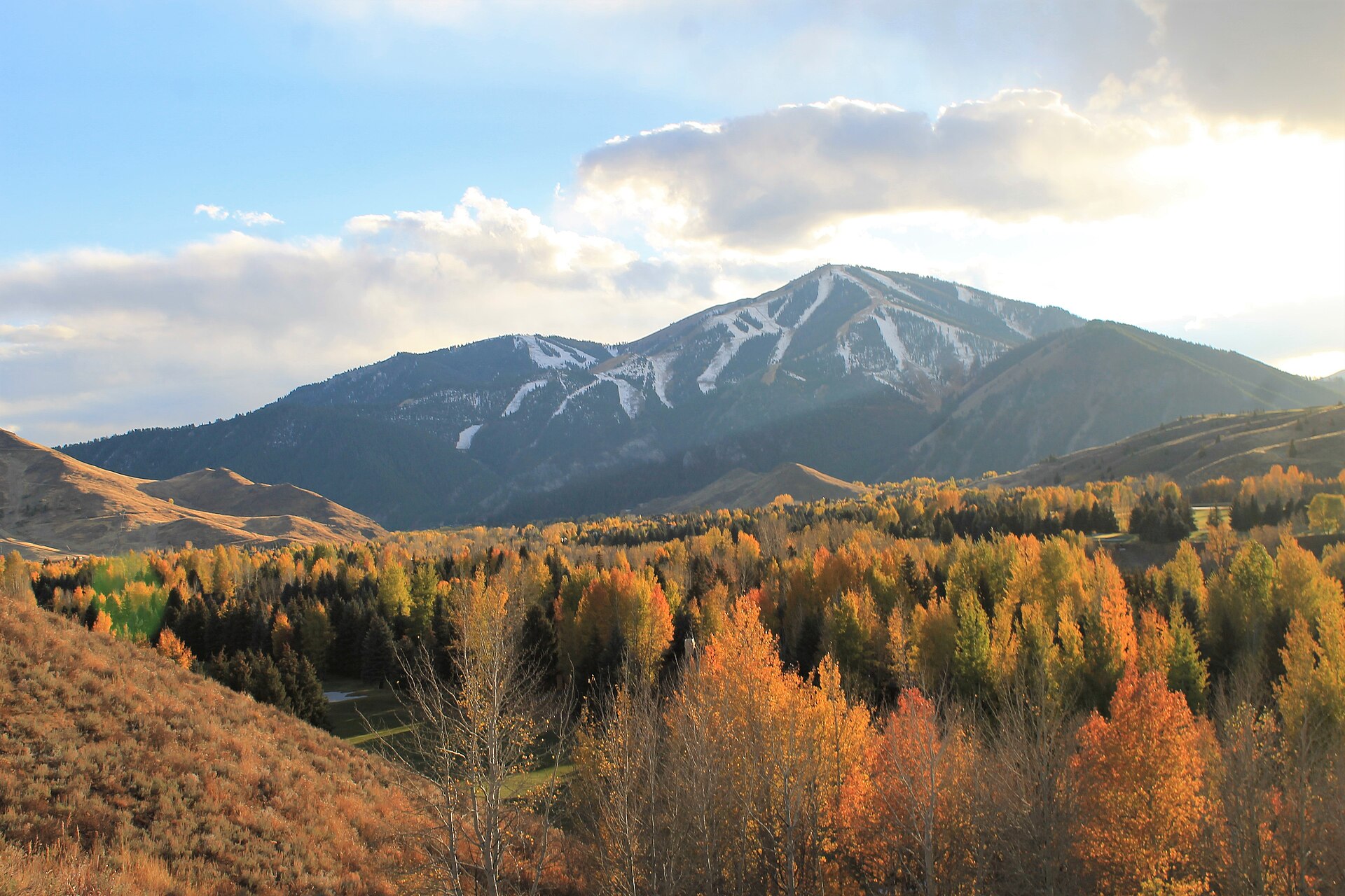 Bald Mountain as seen from Sun Valley, Idaho, illustrating What Is Sun Valley, and Is It a Day Trip From Boise
