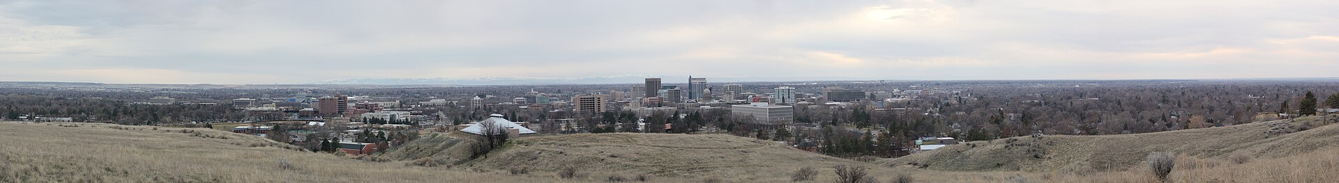 Downtown Boise from foothills panorama